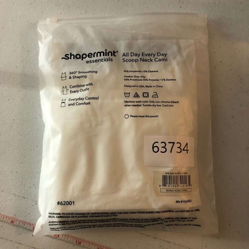 Shapermint All Day Every Day Scoop Neck Cami White L - Picture 5 of 5